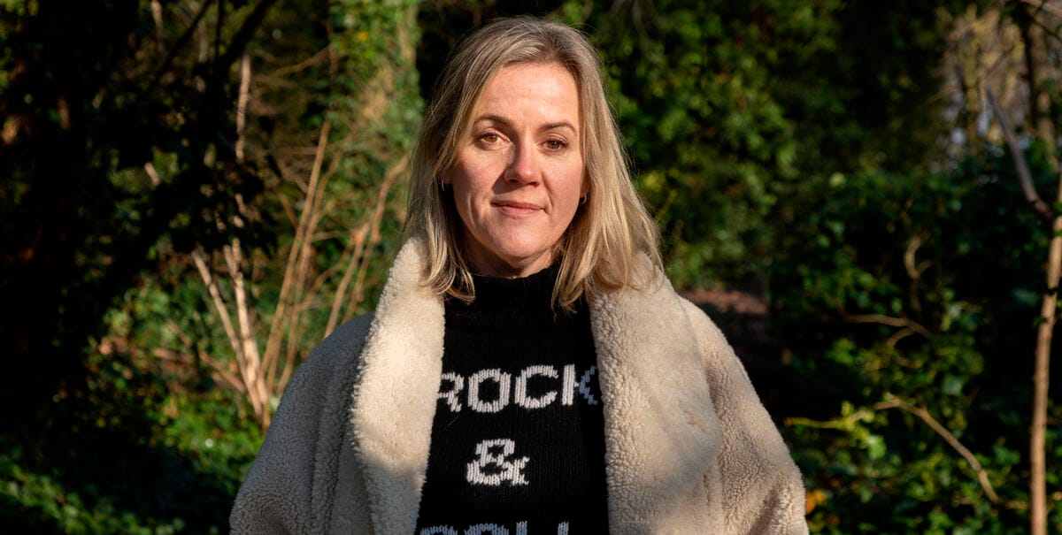 Jojo Moyes Author and Screenwriter Photographed with Her Dogs on Hampstead Heath London Uk   24 Jan 2023