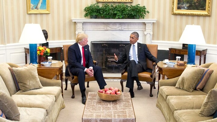 Barack obama and donald trump in the oval office 720
